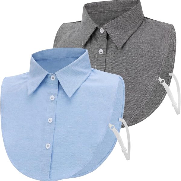 XEPST 2 Pieces Fake Collar White Detachable Collar for Women