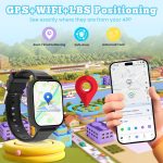 ⁦4G Children's Smartwatch, Children's Smartwatch with GPS and Phone, Video Calls, Voice Chat, SOS, School Mode, Alarm Clock, Games, Pedometer, Smart Watch Boys Girls 5 to 16 Years Gift, Black⁩ - الصورة ⁦4⁩