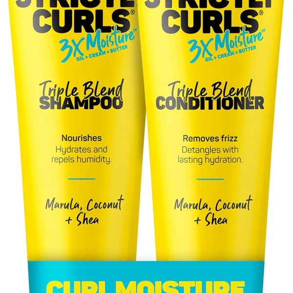 مارك انثوني شامبو وبلسم عميق للرطوبة من ستريكتلي كيرلز لتحديد التجعيدات ومكافحة التجعد - زبدة الشيا وزيت المارولا وزيت الصبار وجوز الهند - لون خال من الكبريتات امن للشعر المجعد الجاف والتالف