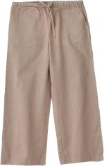 بنطلون بناتي منسوج من القطن والكتان بقصة مريحة من جيلين