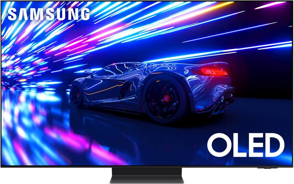 سامسونج تلفزيون ذكي 55 بوصة OLED 4K S95D سلسلة HDR برو مع دولبي اتموس، صوت تتبع الاشياء+، موشن اكسليراتور، محسن عمق حقيقي، ترقية الذكاء الاصطناعي - اصدار عالمي (مجدد)