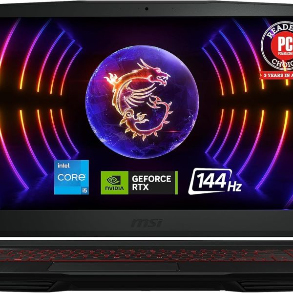 MSI لابتوب العاب رفيع GF63 15.6 انش 144Hz انتل كور i5-12450H الجيل 12 انفيديا جيفورس RTX 4050 32GB DDR4 1TB NVMe SSD نوع C كولر بوست 5 ويندوز 11 هوم اسود