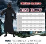 ⁦زي جريم ريبر للاطفال من بينكي للهالوين - ازياء هالوين الموت للاطفال، ملابس هالوين مخيفة مع قفازات جريم ريبر ومنجل الموت للاولاد والبنات لحفلات الهالوين التنكرية والكرنفال⁩ - الصورة ⁦5⁩