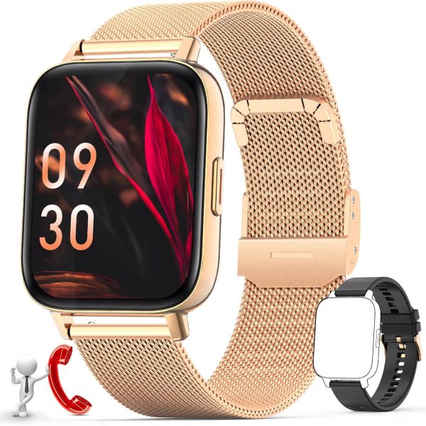 نيمهنج ساعة ذكية للنساء والرجال (تلقي المكالمات/الاتصال) ساعة ذكية مقاومة للماء لتتبع اللياقة البدنية