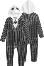 Disney Nightmare Before Christmas Jack Skellington Boys Cosplay Hooded Coverall for Toddler