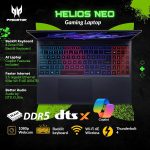 ⁦ايسر لابتوب العاب بريداتور هيليوس نيو 16، شاشة 16 انش 165Hz WUXGA ومعالج كور i9-14900HX(5.80GHz)، جيفورس RTX 4060، كيبورد باضاءة خلفية RGB، لابتوب كوبايلوت بالذكاء الاصطناعي، ويندوز 11 هوم، اسود (16GB⁩ - الصورة ⁦5⁩