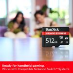 ⁦سانديسك بطاقة ذاكرة مايكرو اس دي اكسبرس 512 جيجابايت (5.3K، 4K UHD وتسجيل صور RAW، قراءة حتى 880 ميجابايت/ثانية والكتابة حتى 650 ميجابايت/ثانية، ريسكيو برو ديلوكس)⁩ - الصورة ⁦2⁩