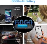 ⁦يوميدجي جوال بيسون X20 اندرويد 13 متين مقاوم للماء IP68/IP69K 6000mAh 12 (6+6) + 128GB/TF 1TB قابل للتوسيع وشاشة 6.55 انش NFC AGPS و4G ثنائي شرائح الاتصال⁩ - الصورة ⁦5⁩