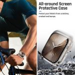 ⁦جوتون جراب مقاوم للماء لساعة ابل سلسلة 10 مقاس 42 ملم، غطاء حماية من الزجاج المقوى الصلب من البولي كربونات متوافق مع ملحقات اي ووتش 42 ملم، شفاف⁩ - الصورة ⁦5⁩