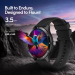 ⁦فاست تراك ساعة جوبيتر فليكس الذكية، شاشة الترا فو 1.38 انش، مكالمات بلوتوث، جناح صحي مع تشبع الاكسجين، معدل ضربات القلب، تتبع النوم، اكثر من 100 وجه ساعة (اسود)⁩ - الصورة ⁦2⁩