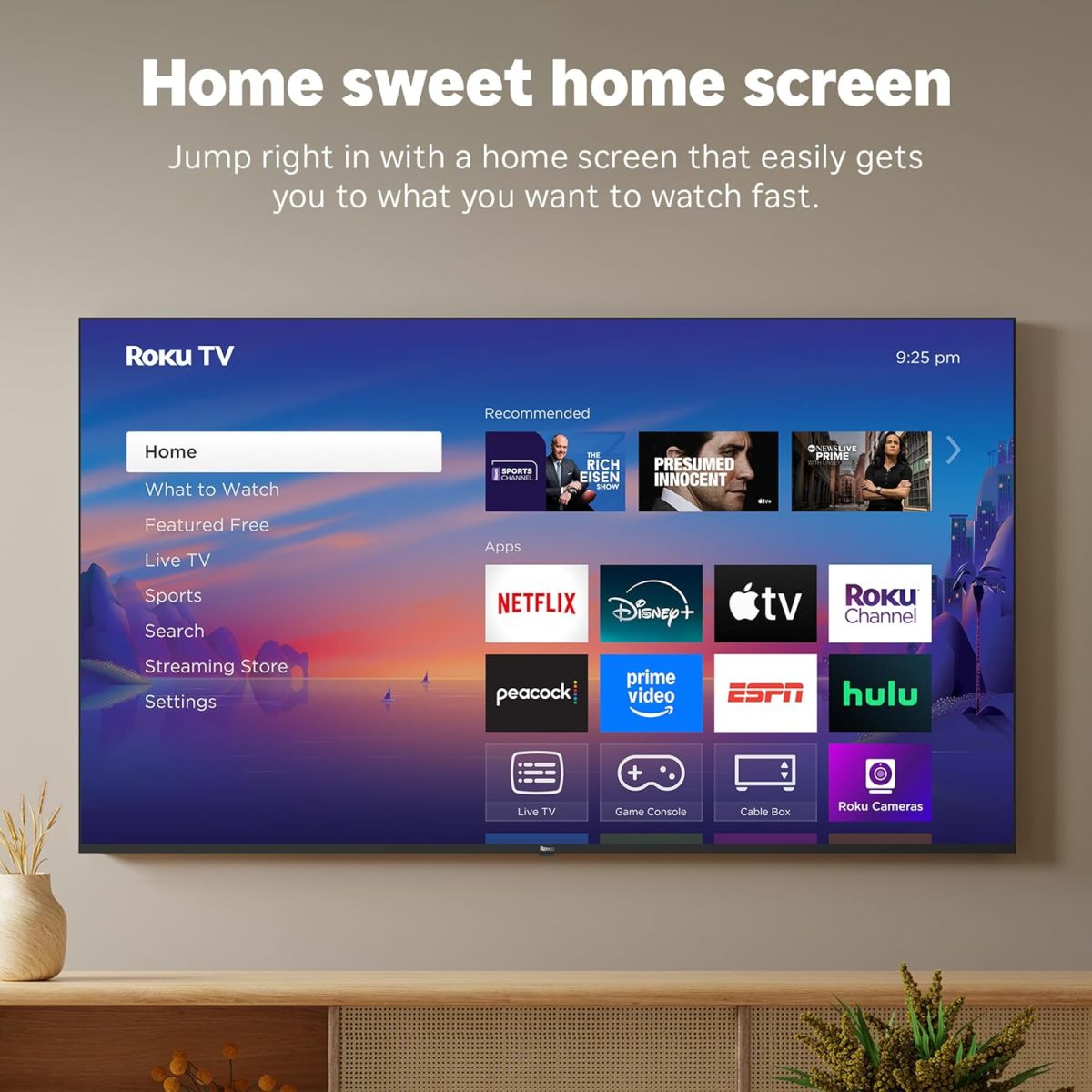 ⁦روكو تلفزيون ذكي 2025 - 43 بوصة سلسلة مختارة، تلفزيون 4K HDR - روكو تي في مع جهاز تحكم صوتي محسن - تلفزيون LED بشاشة مسطحة مع واي فاي لبث الأخبار المحلية المباشرة والرياضة والترفيه العائلي⁩ - الصورة ⁦7⁩