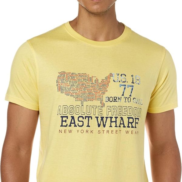 دنيكلو تيشيرت مطبوع برقبة دائرية للرجال