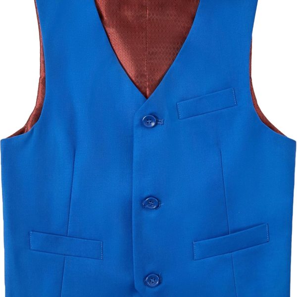 ليكودي بدلة رسمية للاولاد مكونة من 5 قطع مع ربطة عنق وسترة