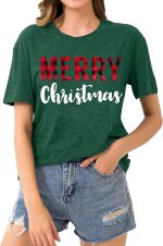 ⁦تي شيرت عيد الميلاد للنساء من تيورهو، تي شيرت كاجوال للعطلات⁩ - الصورة ⁦3⁩