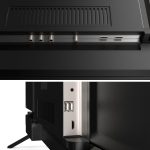 ⁦اوديو بوكس تلفزيون ذكي 32 بوصة مع مشغل دي في دي مدمج، جهاز تحكم عن بعد بلوتوث، LED HD، متوافق مع تيار متردد/تيار مستمر 12 فولت - مثالي لسيارات ار في والافلام والالعاب والسفر والترفيه المنزلي، منافذ⁩ - الصورة ⁦7⁩