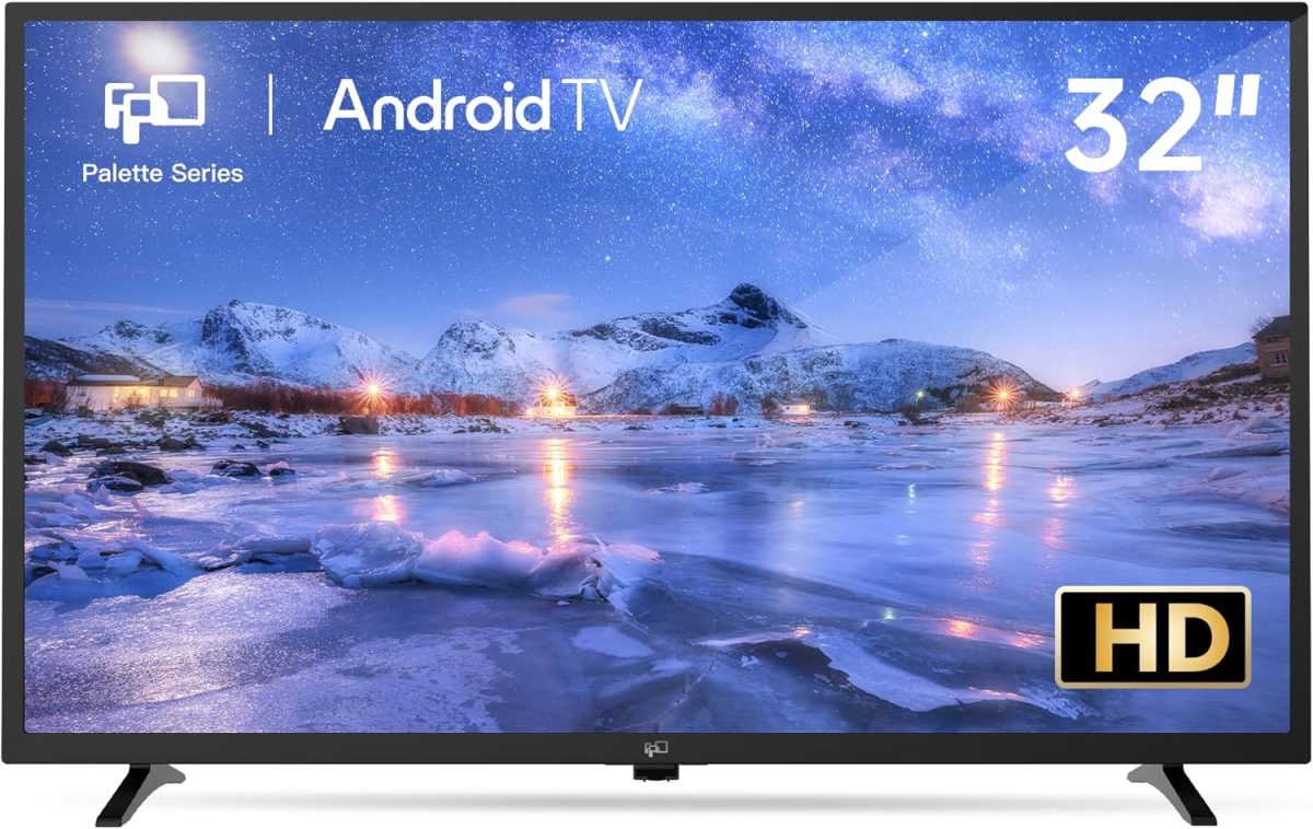 تلفزيون ذكي بشاشة مسطحة HD 720p مقاس 32 بوصة من اف بي دي مع جوجل بلاي، تلفزيون LED صغير لغرفة المعيشة، جوجل كاست مدمج، بث مباشر اندرويد مع واي فاي، بلوتوث (موديل 2025)