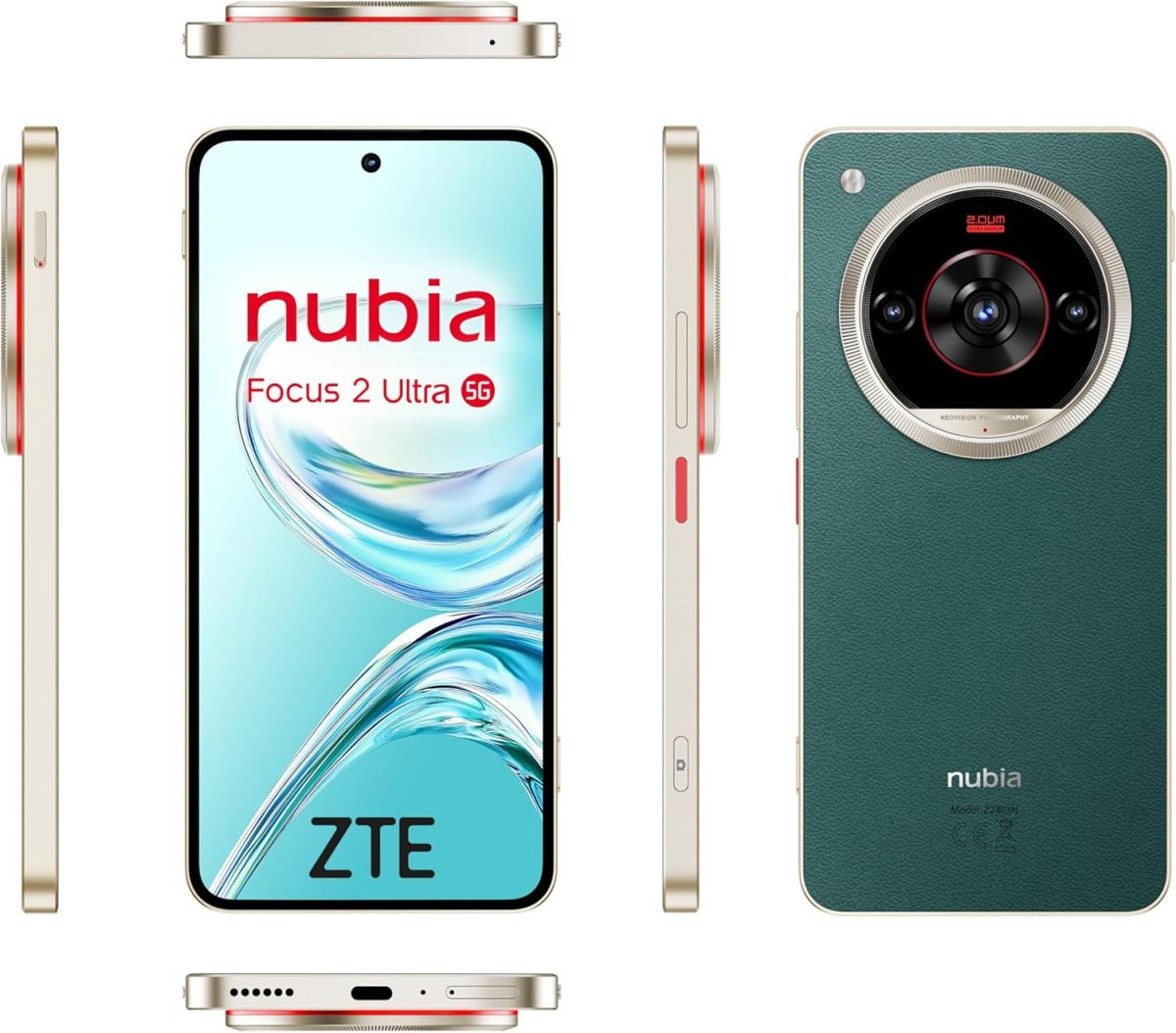 ⁦زد تي اي جوال نوبيا فوكس 2 الترا 5G، هاتف ذكي مجاني بالذكاء الاصطناعي، 8GB+512GB، عدسة دوارة، شاشة AMOLED 6.8 انش، كاميرا 50MP بالذكاء الاصطناعي، زر التقاط، بطارية 5000mAh، اندرويد 15، يتضمن حافظة⁩ - الصورة ⁦6⁩