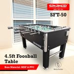 ⁦سبارنود فيتنس طاولة كرة القدم الاحترافية SFT-50 4.5 قدم متينة من خشب ام دي اف وبلاستيك بي في سي، 22 لاعبًا، مستويات ارجل ستيل قابلة للتعديل، 8 قضبان غطاء طرفية من بلاستيك PVC، كرتين وحامل اكواب من⁩ - الصورة ⁦2⁩