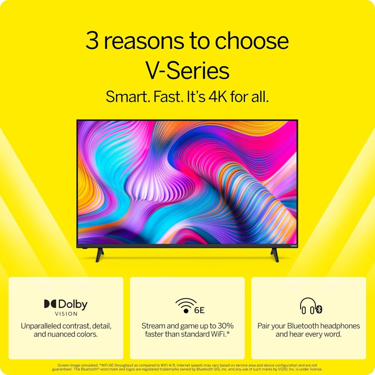 ⁦فيزيو تلفزيون ذكي 55 بوصة سلسلة V 4K LED HDR مع دولبي فيجن، واي فاي 6E، سماعة رأس بلوتوث، متوافقة مع محرك الالعاب واليكسا، V555M-K01، موديل 2023⁩ - الصورة ⁦3⁩