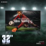 ⁦اوديو بوكس تلفزيون ذكي 32 بوصة مع مشغل دي في دي مدمج، جهاز تحكم عن بعد بلوتوث، LED HD، متوافق مع تيار متردد/تيار مستمر 12 فولت - مثالي لسيارات ار في والافلام والالعاب والسفر والترفيه المنزلي، منافذ⁩ - الصورة ⁦8⁩