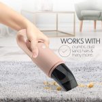 ⁦ستارومينت مكنسة كهربائية يدوية محمولة للغبار وشعر الحيوانات الاليفة والاوساخ وداخل السيارة، خفيفة الوزن وسهلة الاستخدام، تصميم مدمج وبطارية قابلة لاعادة الشحن مع كيبل USB-C - زهري⁩ - الصورة ⁦7⁩