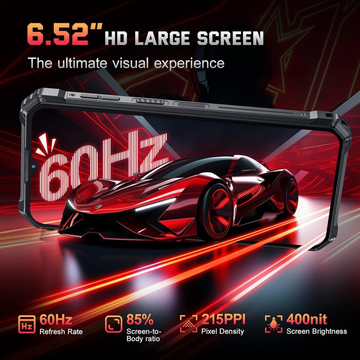 ⁦اوكتيل جوال WP36 برو متين مفتوح 24GB+256GB، بطارية 10600mAh، شاشة 6.55 انش، كاميرا 13MP، مكبر صوت 128 ديسيبل، 4G ثنائي شرائح الاتصال اندرويد 14، IP68/69K/NFC/OTG/GPS/T-Mobile⁩ - الصورة ⁦6⁩