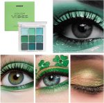 ⁦باليت ظلال عيون خضراء من جراجرا، 9 الوان لامعة، ظلال عيون لامعة وغير لامعة، مكياج ظلال عيون عالي الاصطباغ، باليت مكياج ظلال عيون بلون بارد مقاوم للماء⁩ - الصورة ⁦3⁩