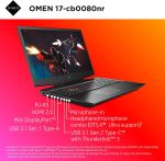 ⁦اومن لابتوب العاب اتش بي 2019 17 انش، انتل i7-9750H، انفيديا جيفورس RTX 2070 (8 جيجابايت)، ذاكرة رام 16 جيجابايت، وسيط تخزين ذو حالة ثابتة 512 جيجابايت، جاهز للواقع الافتراضي، ويندوز 10 هوم⁩ - الصورة ⁦8⁩