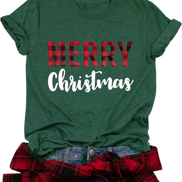 تي شيرت عيد الميلاد للنساء من تيورهو، تي شيرت كاجوال للعطلات