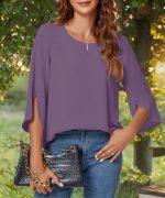 ⁦تي شيرت نسائي بأكمام طويلة لخريف 2022 من كوتاي، بلايز تونيك كاجوال فضفاضة ناعمة مع جيب⁩ - الصورة ⁦5⁩