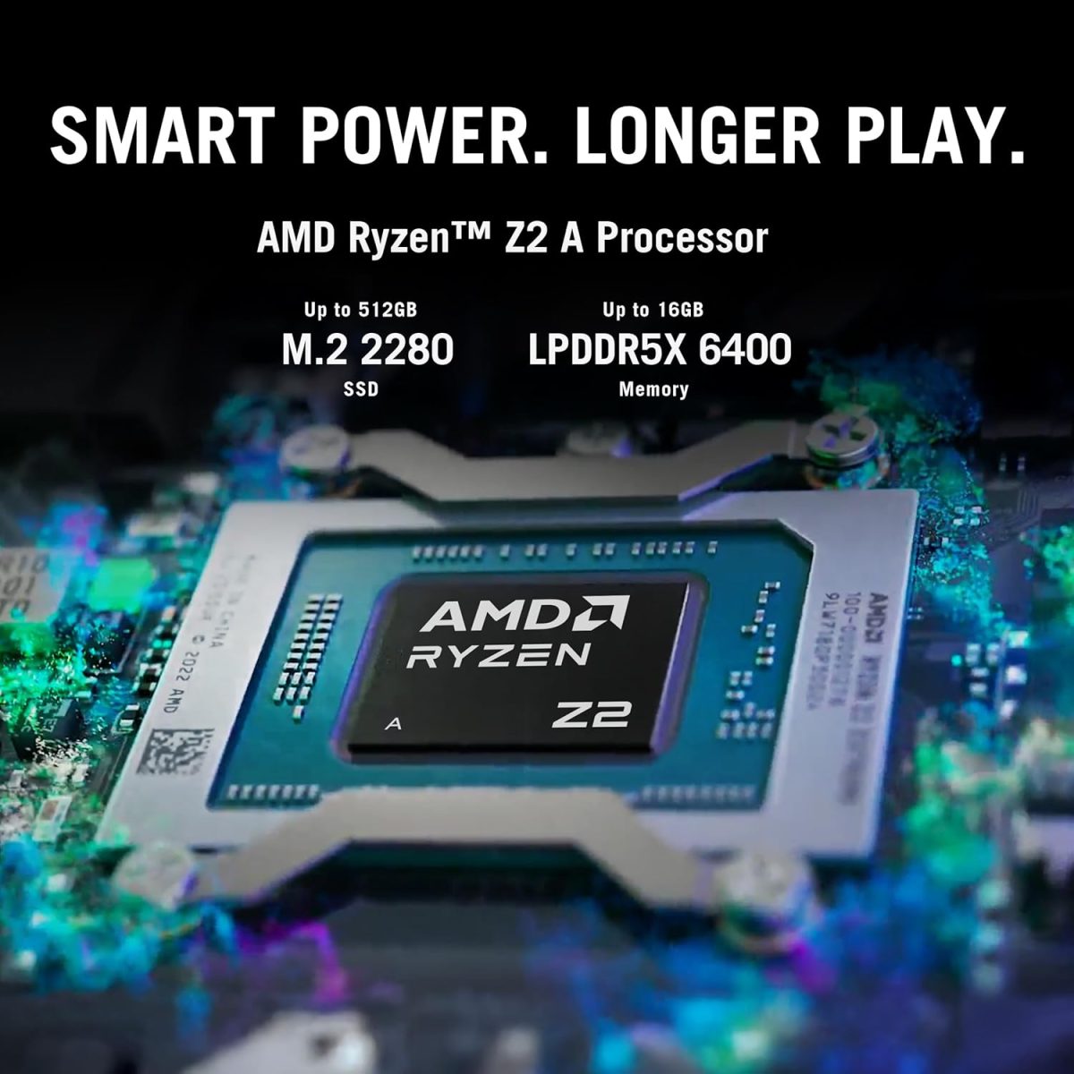 ⁦اسس لابتوب العاب روج اكس بوكس اللي ابيض محمول باليد | AMD رايزن Z2 A، بطاقة رسومات AMD راديون، ذاكرة RAM 16GB، SSD 512GB، شاشة 7 انش FHD 120Hz، ويندوز 11 [RC73YA-NH002W]⁩ - الصورة ⁦3⁩