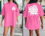 ⁦فاشل تي شيرت نسائي مطبوع عليه عبارة I Wear Pink for My Mom للتوعية بسرطان الثدي بشريط وردي، تي شيرت مطبوع عليه عبارة «Cancer Fighter »⁩ - الصورة ⁦3⁩