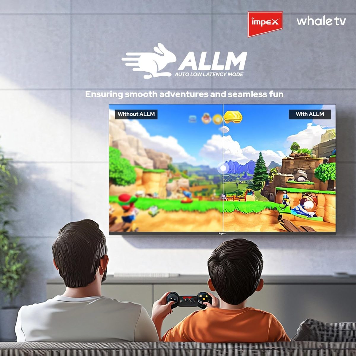 ⁦امبيكس تلفزيون ويل او اس ذكي 55 بوصة QLED (Wios55Q)، تلفزيون UHD 4K، مساعد صوت Ai ChatGPT، ذاكرة RAM 1.5GB، تخزين 8GB، 2×HDMI، 2×USB، عرض 176 درجة، لوحة A+، نتفليكس/برايم/يوتيوب، كفالة عامين⁩ - الصورة ⁦8⁩