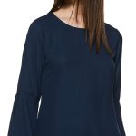 كريف بلوزة سادة بقصة عادية للنساء