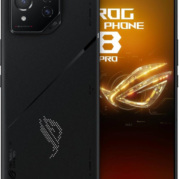 اسس جوال روج فون 8 برو غير مقفل بنظام اندرويد اصدار امريكي، شاشة اموليد 6.75 انش 165Hz وذاكرة 512GB وذاكرة RAM 16GB وبطارية 5500mAh وكاميرا جيمبال 50MP امامية 32MP سناب دراغون 8 الجيل 3، شريحتين اتصال
