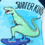 ⁦طقم ملابس سباحة للاولاد الصغار من رافليتا® مكون من 3 قطع، بدلة سباحة بتصميم ديناصور للحماية من الطفح الجلدي بعامل حماية من الاشعة فوق البنفسجية 50+⁩ - الصورة ⁦3⁩