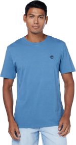 تيشيرت باكمام قصيرة مصنوع بتقنية الخيوط المضاعفة وصبغ بعد التصنيع من تيمبرلاند للرجال