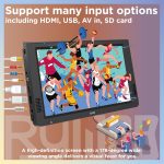 ⁦تلفزيون صغير محمول 10 بوصة من ريووب، بطارية مع ATSC/USB/بطاقة SD/HDMI/VGA/AV، شاشة LCD 1080P مع جهاز تحكم عن بعد وحامل للتخييم والسيارة والمطبخ والسفر والطوارئ⁩ - الصورة ⁦4⁩