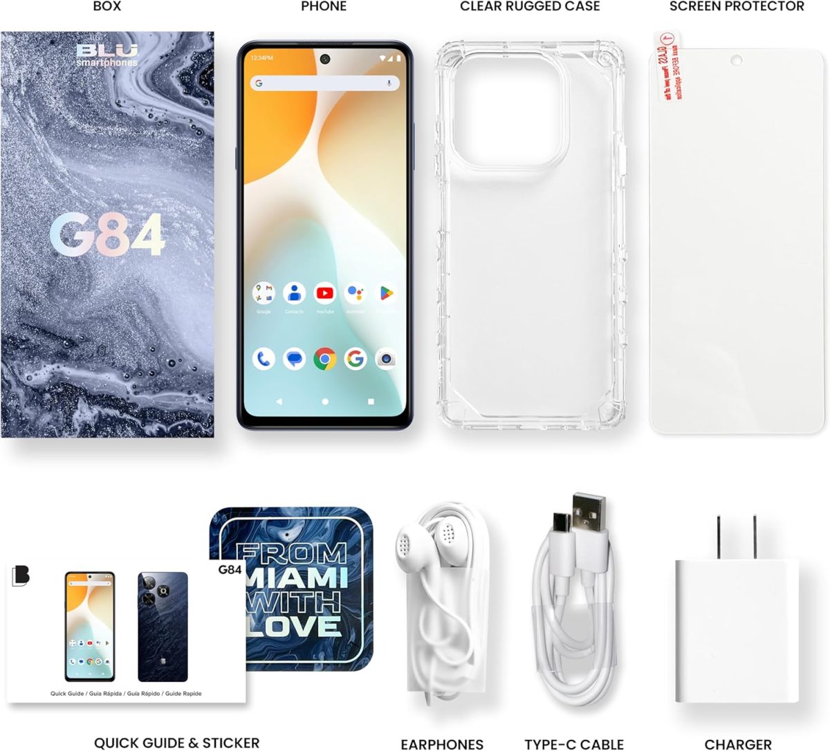 ⁦بلو G84 | 2024 | بطارية 3 ايام | غير مقفلة | شاشة 6.8 انش FHD+ انفينيتي دوت | 256GB | كاميرا ثلاثية 50MP | ان اف سي | اصدار امريكي | ضمان امريكي | ازرق⁩ - الصورة ⁦6⁩