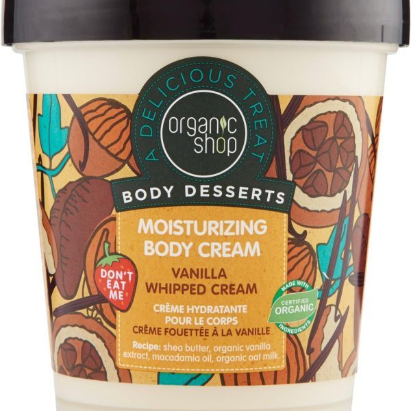 كريم مرطب للجسم بخلاصة الفانيليا المخفوقة من اورجانيك شوب - 450 مل