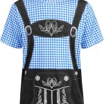 تي شيرت للرجال من ماكس تونرين اوكتوبرفست، قميص رجالي تقليدي بافاري ليدرهوسن بأكمام قصيرة مطبوع