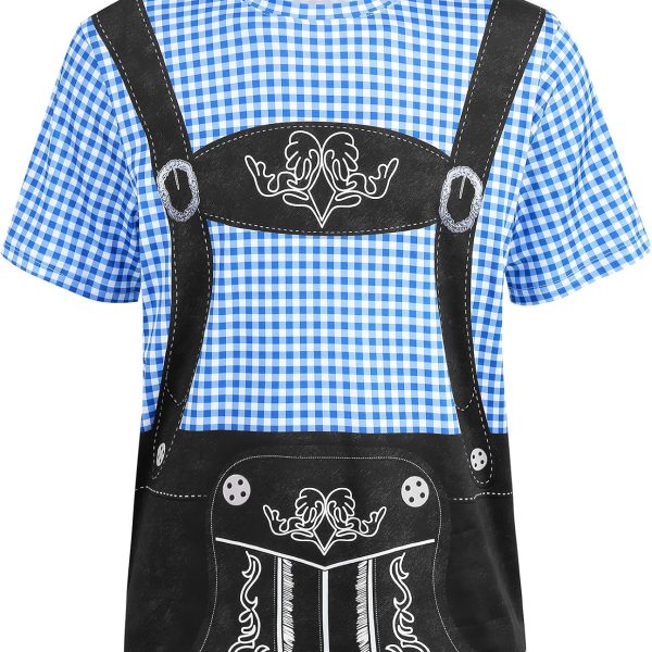 تي شيرت للرجال من ماكس تونرين اوكتوبرفست، قميص رجالي تقليدي بافاري ليدرهوسن بأكمام قصيرة مطبوع