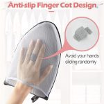 ⁦كاستويف قفاز بخار واقي مقاوم للحرارة مع حلقة اصبع للملابس، لوح الكي ولوح مكواة البخار، لوح كي محمول باليد، رف كي لطاولة الكي (رمادي)⁩ - الصورة ⁦3⁩