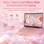 ⁦【ويندوز 11 برو/اوفيس 2019】 لابتوب 14 انش 2.5K UHD (2560×1440) IPS، وحدة معالجة مركزية الدر ليك N95 (حتى 3.4Ghz)، 16GB DDR5 RAM، 1TB PCIE NVME SSD، بصمة اصبع، كيبورد باضاءة خلفية، HDMI صغير، ذهبي وردي⁩ - الصورة ⁦6⁩
