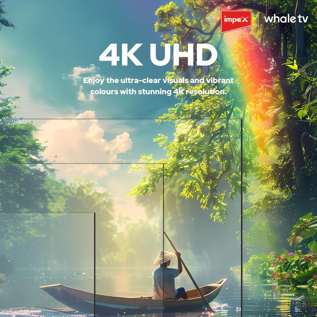 ⁦امبيكس تلفزيون ويل او اس ذكي 55 بوصة QLED (Wios55Q)، تلفزيون UHD 4K، مساعد صوت Ai ChatGPT، ذاكرة RAM 1.5GB، تخزين 8GB، 2×HDMI، 2×USB، عرض 176 درجة، لوحة A+، نتفليكس/برايم/يوتيوب، كفالة عامين⁩ - الصورة ⁦7⁩