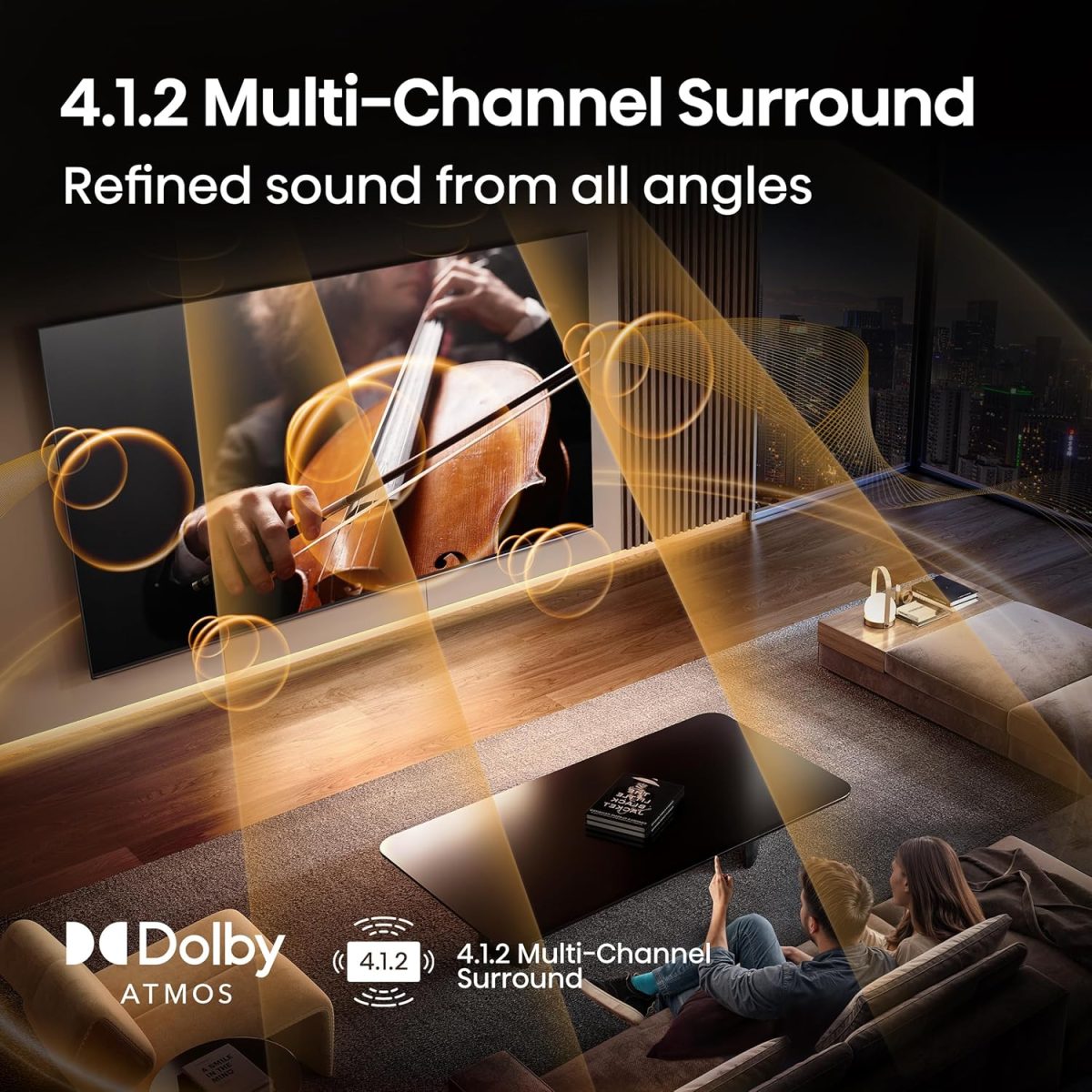 ⁦هايسينس تلفزيون ذكي 55 بوصة فئة U8 صغير LED ULED 4K UHD جوجل (55U8QG، موديل 2025) - QLED، اصلي 165Hz، VRR 288، حتى LD5600، 5000 وحدة مضيئة في البكسل، HDR10+، دولبي فيجن اي كيو اتموس، اي ماكس محسن، صوت⁩ - الصورة ⁦9⁩