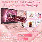⁦【ويندوز 11 برو/اوفيس 2019】 لابتوب 14 انش 2.5K UHD (2560×1440) IPS، وحدة معالجة مركزية الدر ليك N95 (حتى 3.4Ghz)، 16GB DDR5 RAM، 1TB PCIE NVME SSD، بصمة اصبع، كيبورد باضاءة خلفية، HDMI صغير، ذهبي وردي⁩ - الصورة ⁦3⁩