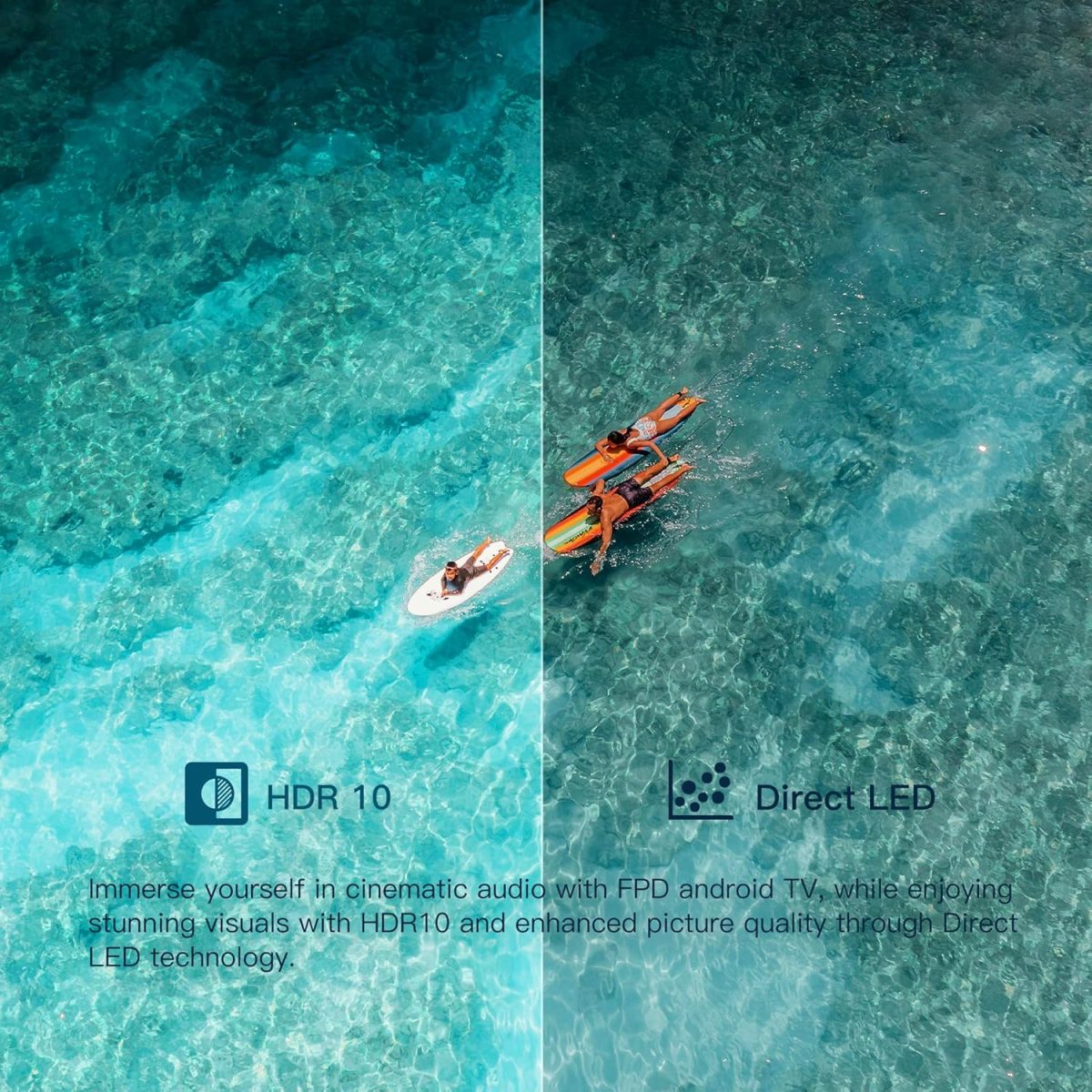⁦تلفزيون ذكي بشاشة مسطحة HD 720p مقاس 32 بوصة من اف بي دي مع جوجل بلاي، تلفزيون LED صغير لغرفة المعيشة، جوجل كاست مدمج، بث مباشر اندرويد مع واي فاي، بلوتوث (موديل 2025)⁩ - الصورة ⁦7⁩
