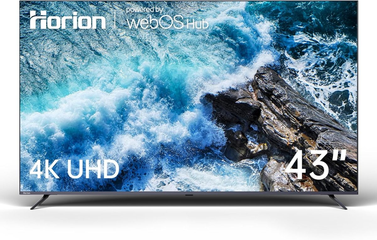 تلفزيون ذكي 43 بوصة من هوريون، تلفزيون 4K UHD LED مع ويب او اس 22، تلفزيون رفيع للغاية مع تباين كبير، HDR10، صوت دولبي، بث مباشر، بلوتوث، اتش دي ام اي، واي فاي (سلسلة بي 6D، 2025)