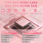 ⁦【ويندوز 11 برو/اوفيس 2019】 لابتوب 14 انش 2.5K UHD (2560×1440) IPS، وحدة معالجة مركزية الدر ليك N95 (حتى 3.4Ghz)، 16GB DDR5 RAM، 1TB PCIE NVME SSD، بصمة اصبع، كيبورد باضاءة خلفية، HDMI صغير، ذهبي وردي⁩ - الصورة ⁦4⁩